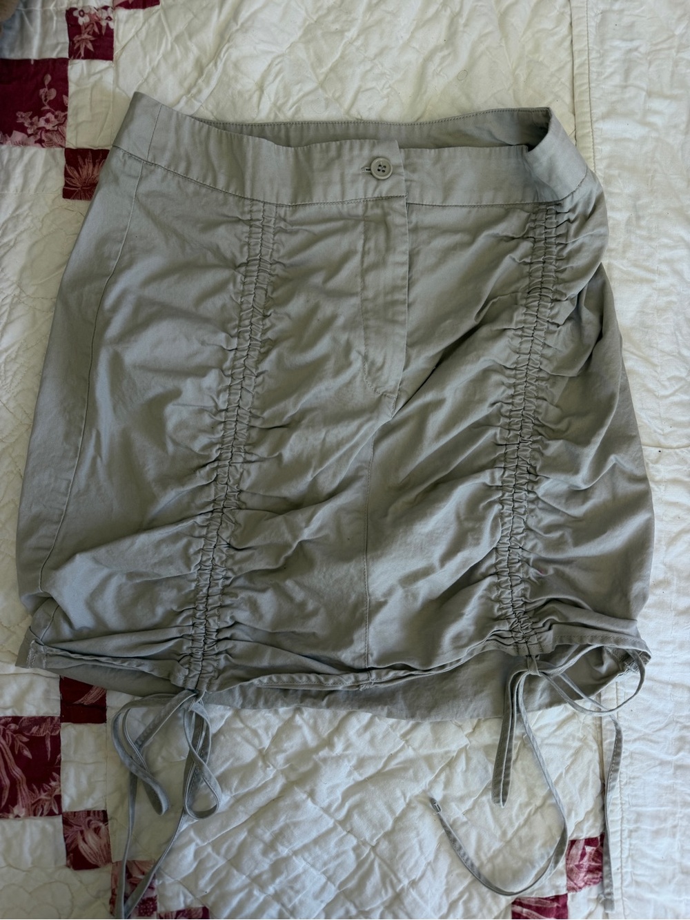 HYG Branded Beige Cotton Skirt - Neutral Casual